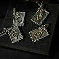 Yuuzo Ace of Spades 925 Japan Pendant Necklace • Gothic Retro Blue Gem Inlaid Silver Jewelry for Men & Women