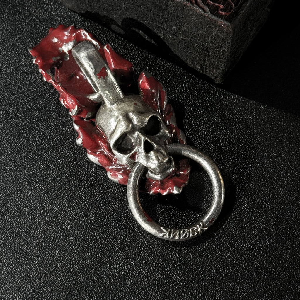 Yuuzo 925 Japan，925 Dragon Head Pendant, Red Lacquer Craft Jewelry • Traditional Intangible Cultural Heritage Lacquer, Pure Carving, Retro Chinese Style Unisex Pendant
