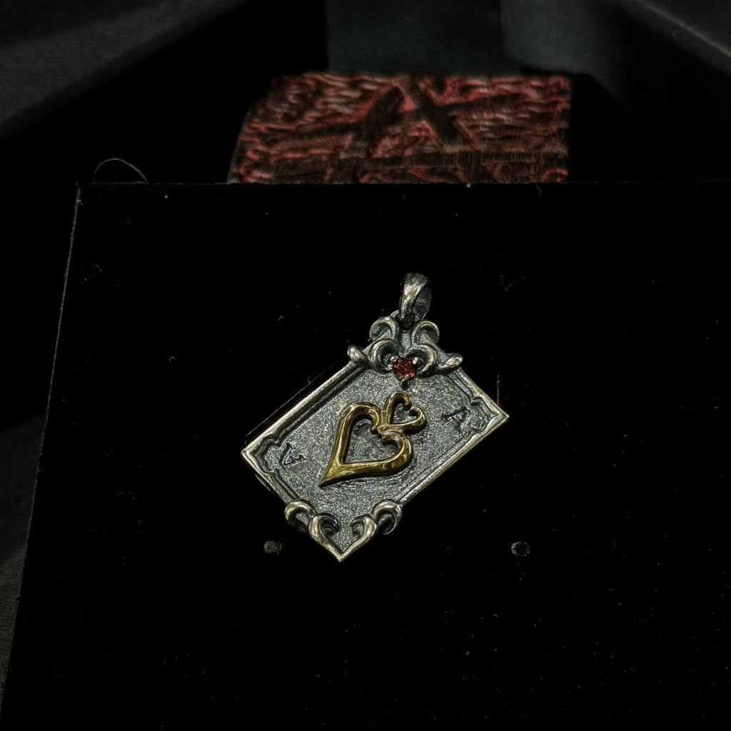 Yuuzo Ace of Spades 925 Japan Pendant Necklace • Gothic Retro Blue Gem Inlaid Silver Jewelry for Men & Women