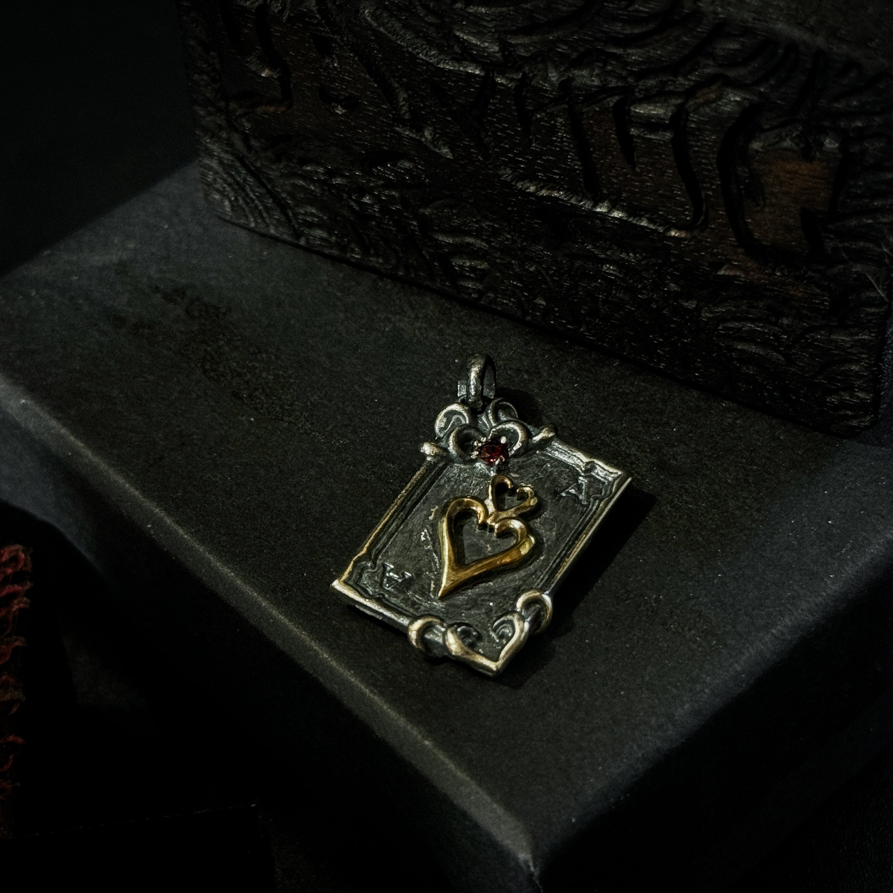 Yuuzo Ace of Spades 925 Japan Pendant Necklace • Gothic Retro Blue Gem Inlaid Silver Jewelry for Men & Women