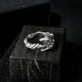 Yuuzo 925 Japan Three-Claw Dragon Talon Ring • Dark Vintage Engraved Beast Claw Art Band for Men & Women