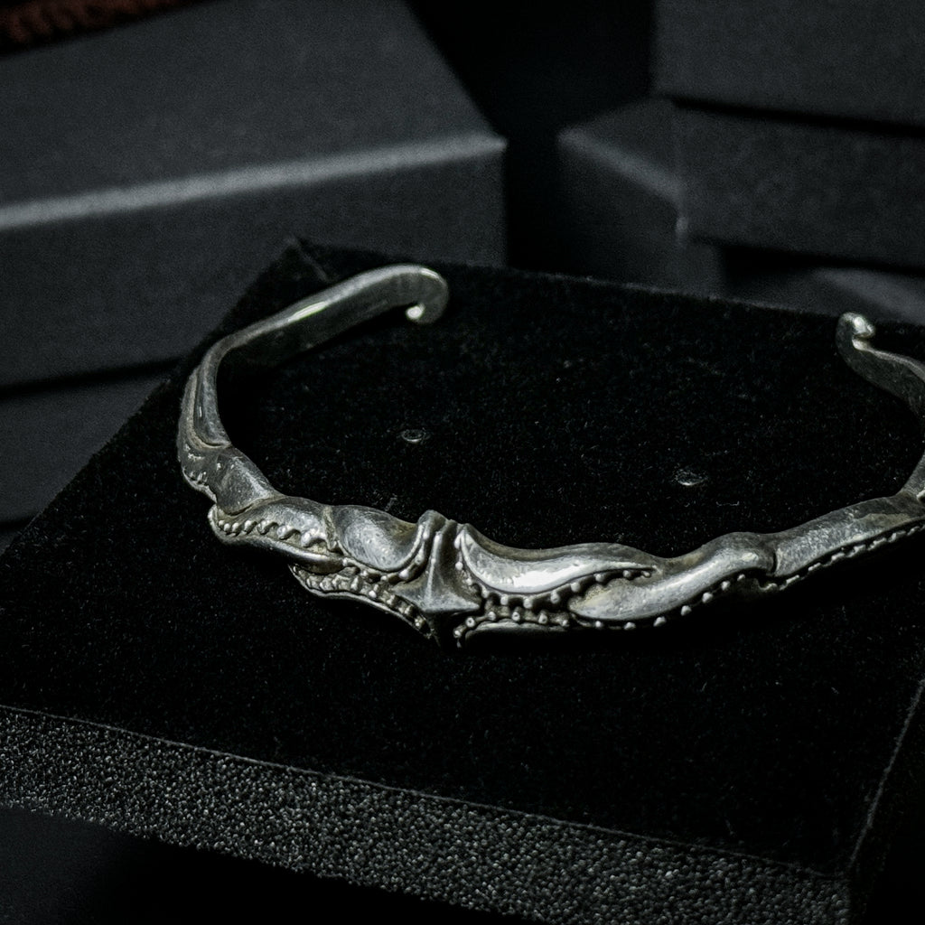 Yuuzo 925 Japan Artistic Octopus Tentacle Bracelet • Dark Vintage Sculptural Art Cuff for Men & Women