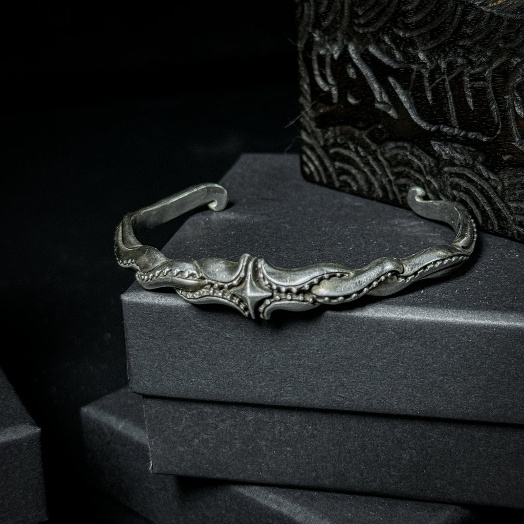 Yuuzo 925 Japan Artistic Octopus Tentacle Bracelet • Dark Vintage Sculptural Art Cuff for Men & Women