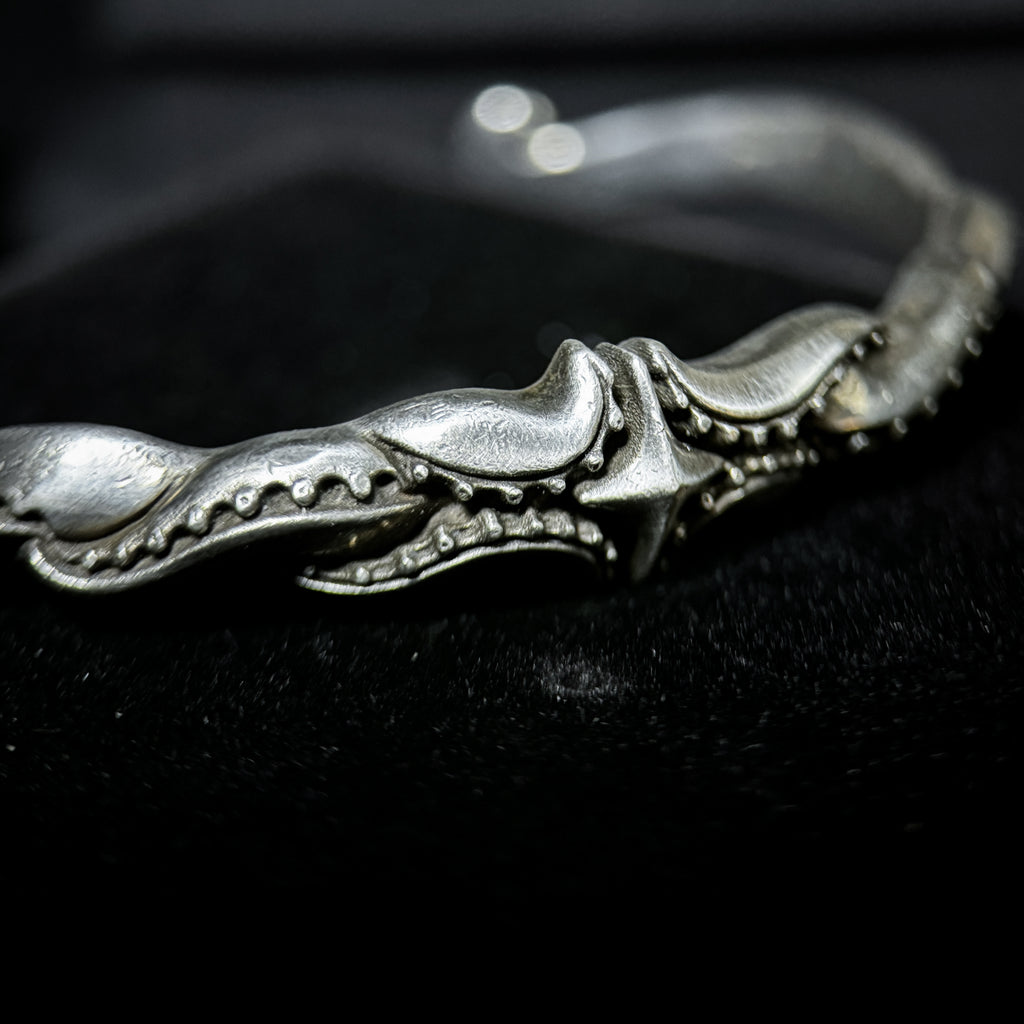 Yuuzo 925 Japan Artistic Octopus Tentacle Bracelet • Dark Vintage Sculptural Art Cuff for Men & Women