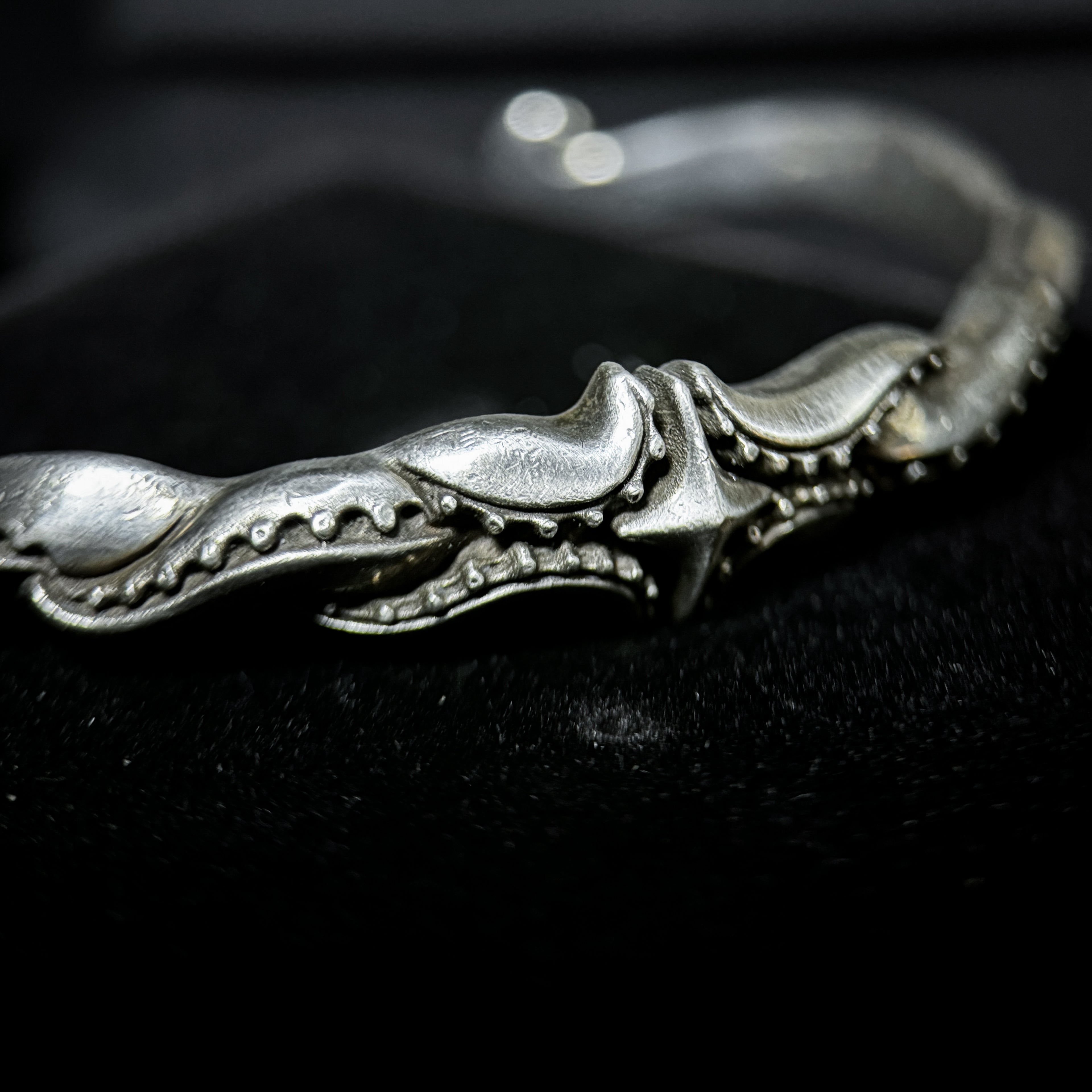 Yuuzo 925 Japan Artistic Octopus Tentacle Bracelet • Dark Vintage Sculptural Art Cuff for Men & Women