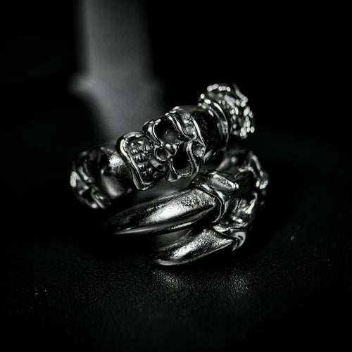 Yuuzo 925 Japan Artistic Skull Ring • Dark Vintage Sculptural Art Band for Men & Women