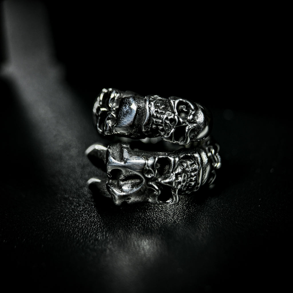 Yuuzo 925 Japan Artistic Skull Ring • Dark Vintage Sculptural Art Band for Men & Women