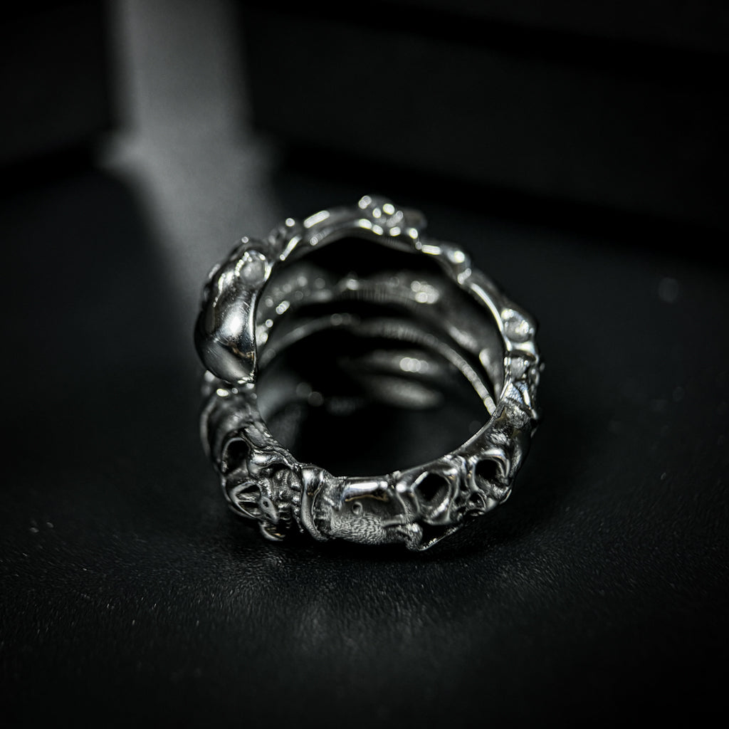 Yuuzo 925 Japan Artistic Skull Ring • Dark Vintage Sculptural Art Band for Men & Women