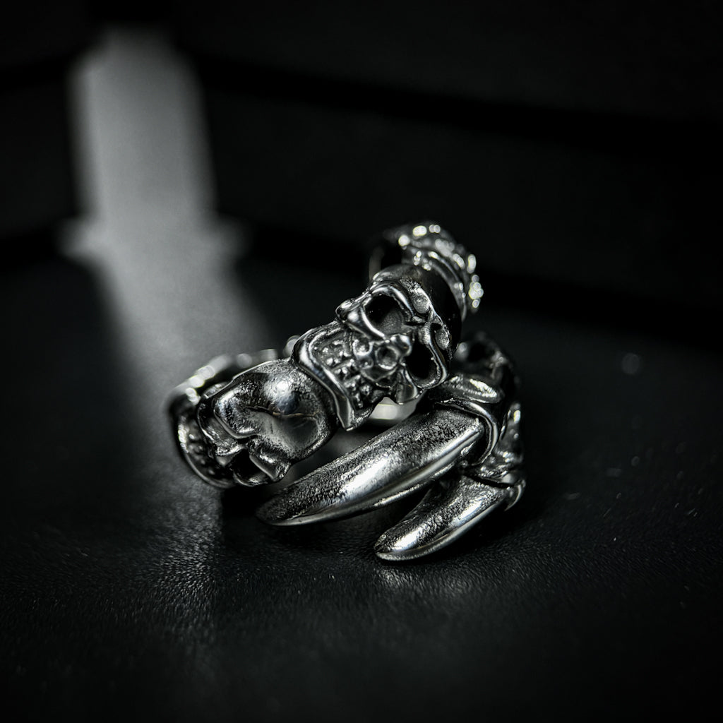 Yuuzo 925 Japan Artistic Skull Ring • Dark Vintage Sculptural Art Band for Men & Women