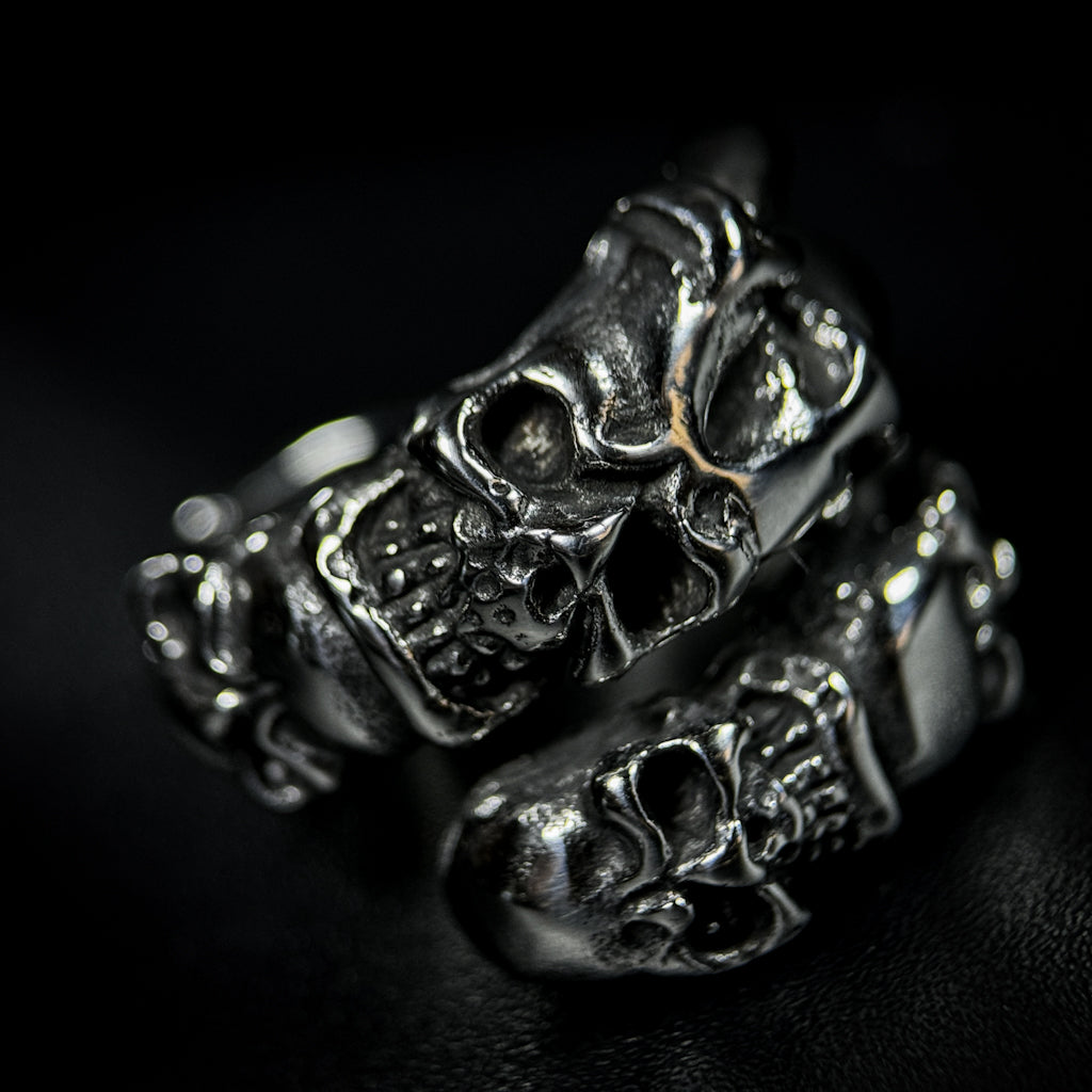 Yuuzo 925 Japan Artistic Skull Ring • Dark Vintage Sculptural Art Band for Men & Women