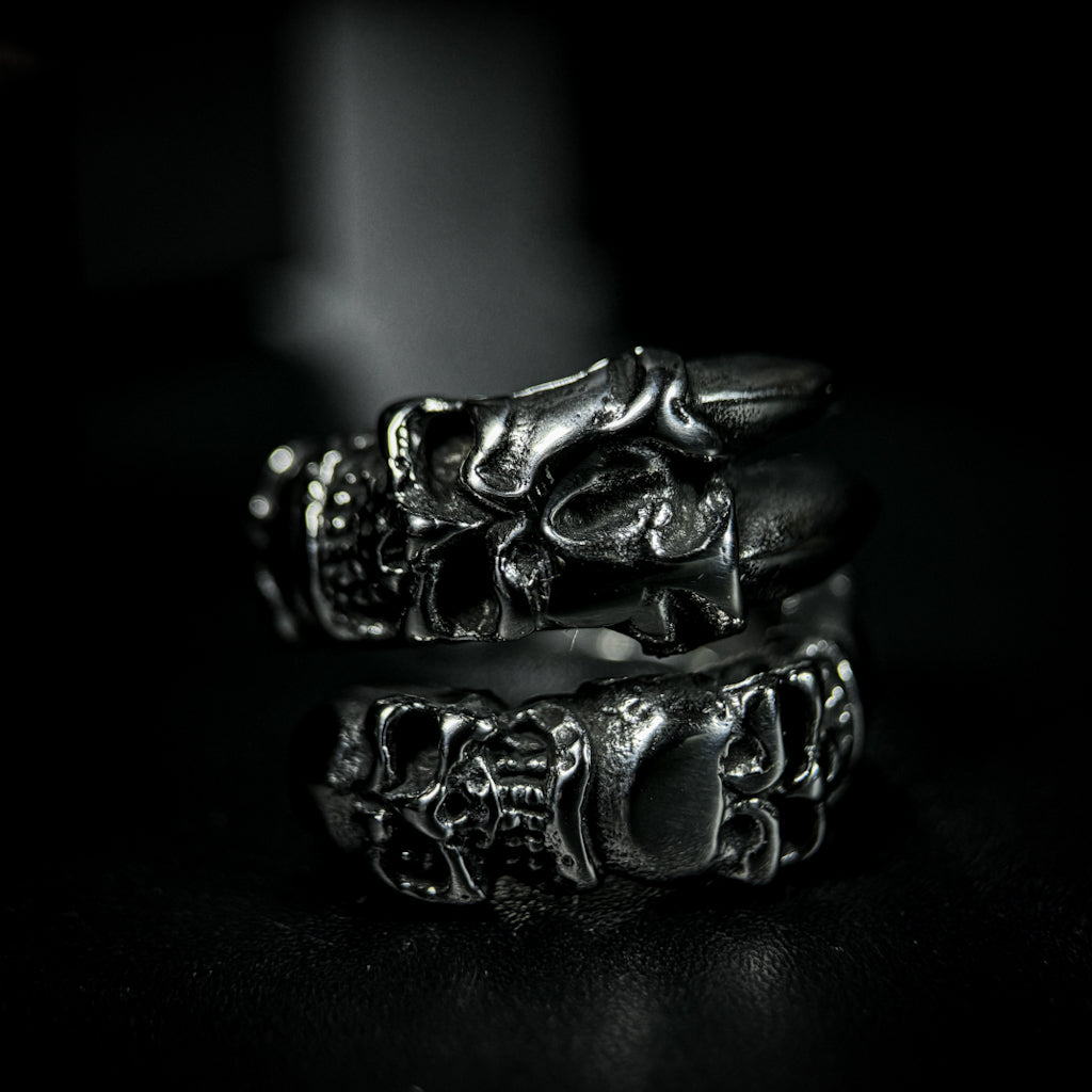 Yuuzo 925 Japan Artistic Skull Ring • Dark Vintage Sculptural Art Band for Men & Women