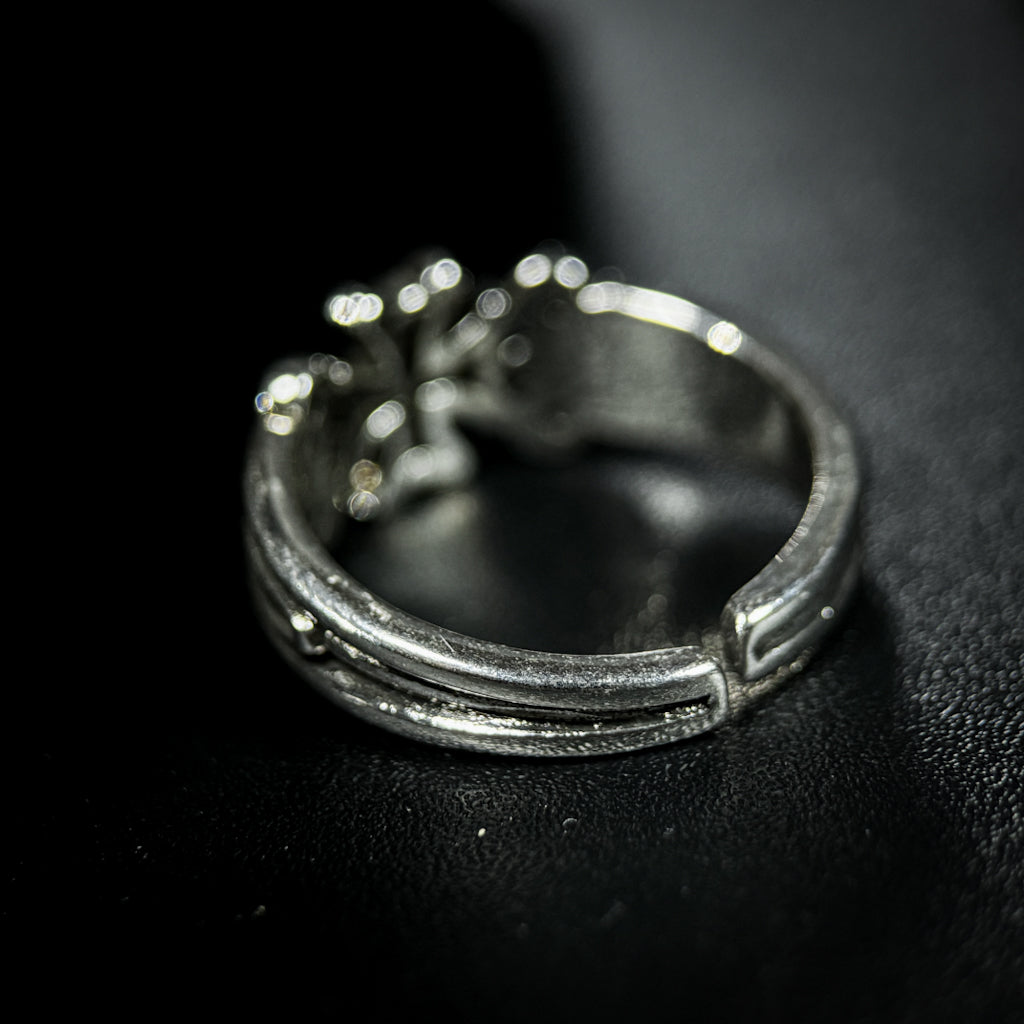 Yuuzo 925 Japan Artistic Cross Ring • Dark Vintage Sculptural Art Band for Men & Women