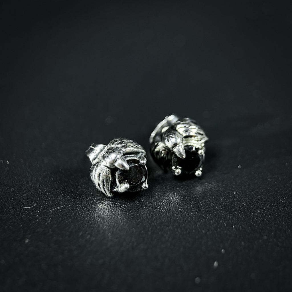 Yuuzo 925 Japan Artistic Owl Stud Earrings • Dark Vintage Sculptural Art Stud Earrings for Men & Women