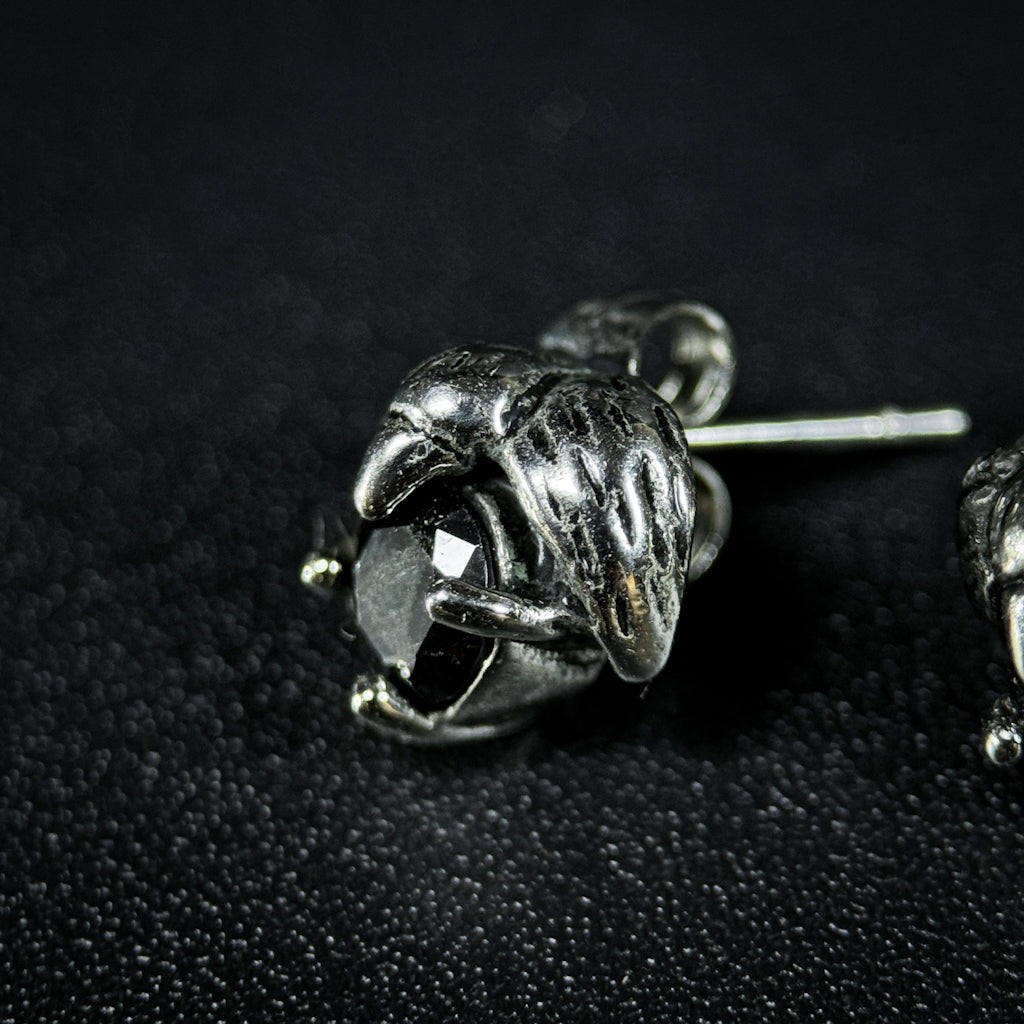 Yuuzo 925 Japan Artistic Owl Stud Earrings • Dark Vintage Sculptural Art Stud Earrings for Men & Women