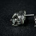 Yuuzo 925 Japan Artistic Owl Stud Earrings • Dark Vintage Sculptural Art Stud Earrings for Men & Women
