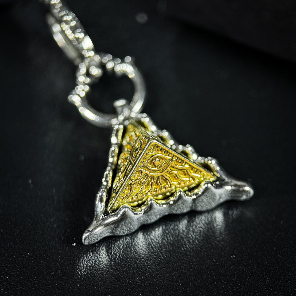 Yuuzo 925 Japan Artistic All-Seeing Eye Pendant • Dark Vintage Sculptural Eye Art Necklace Pendant for Men & Women