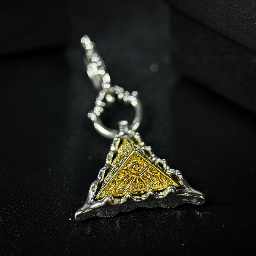 Yuuzo 925 Japan Artistic All-Seeing Eye Pendant • Dark Vintage Sculptural Eye Art Necklace Pendant for Men & Women