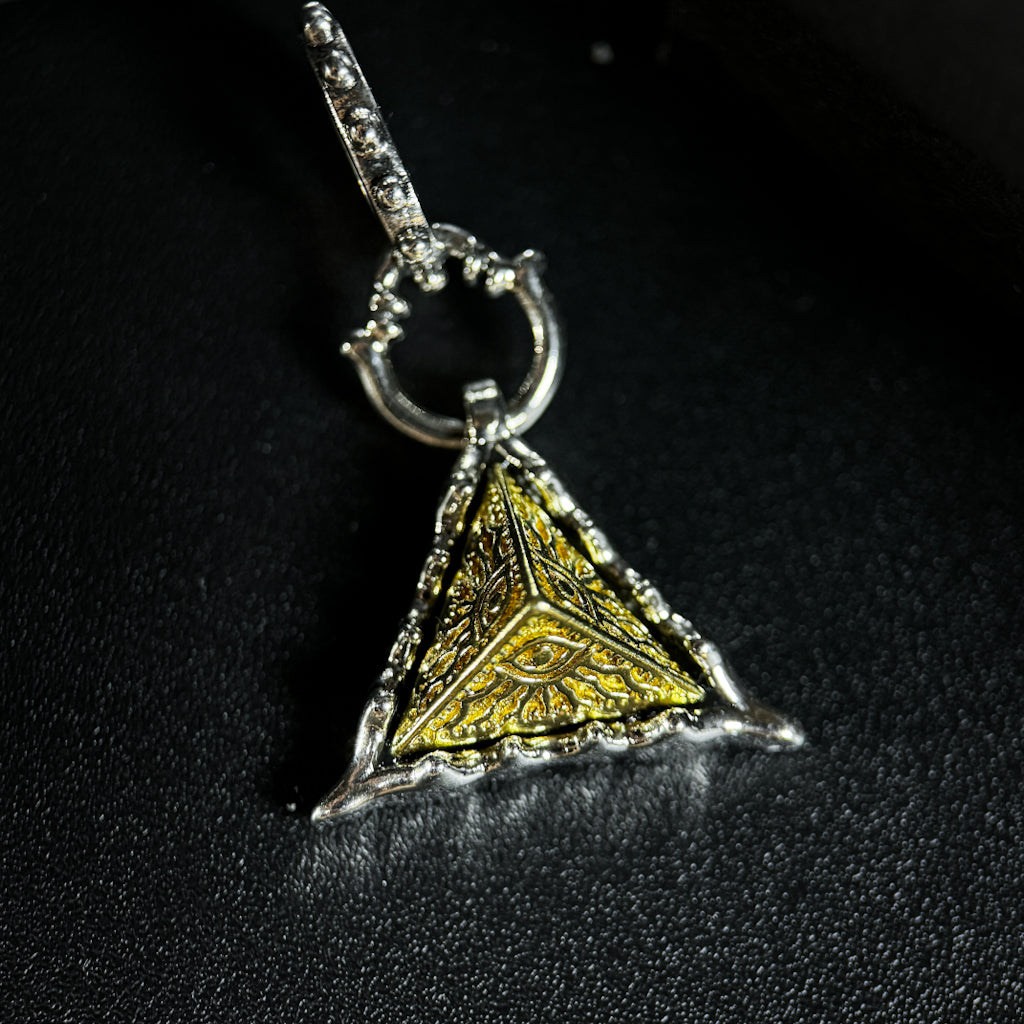Yuuzo 925 Japan Artistic All-Seeing Eye Pendant • Dark Vintage Sculptural Eye Art Necklace Pendant for Men & Women