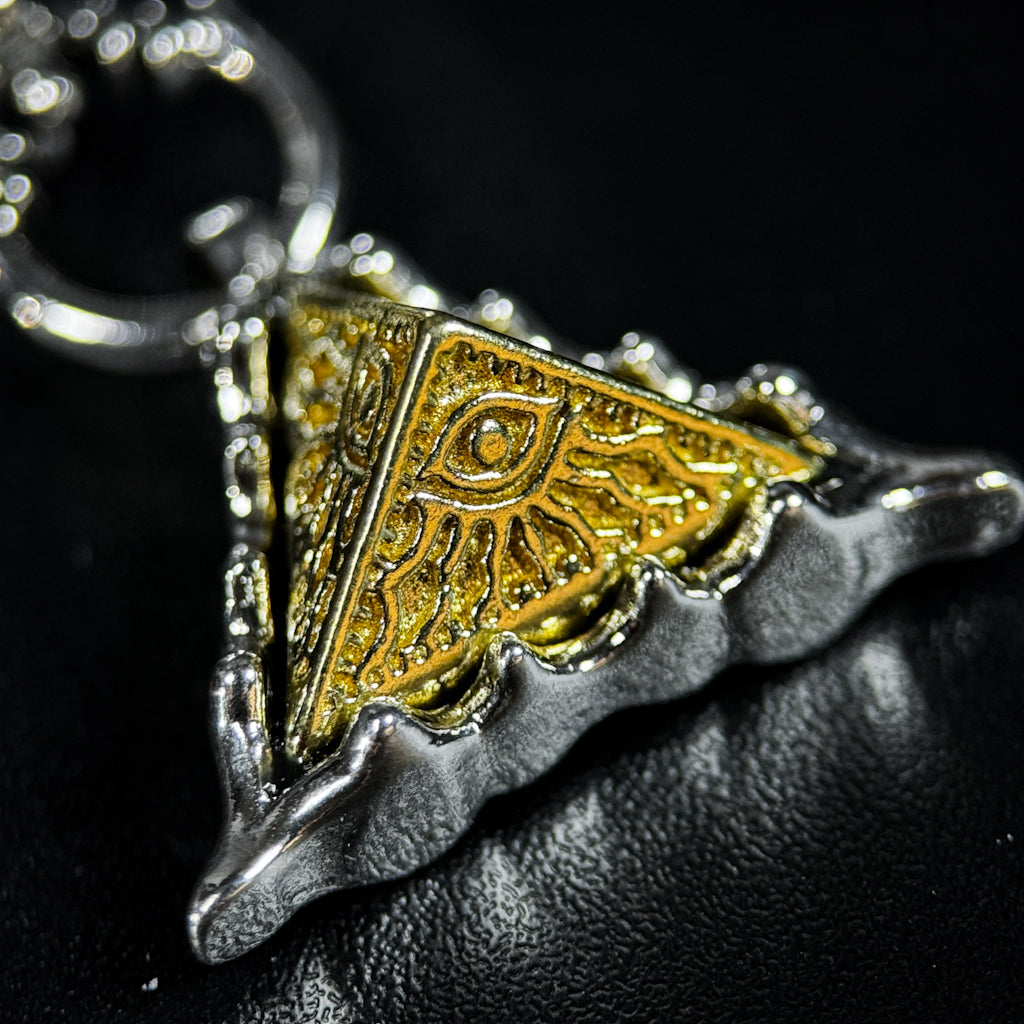 Yuuzo 925 Japan Artistic All-Seeing Eye Pendant • Dark Vintage Sculptural Eye Art Necklace Pendant for Men & Women