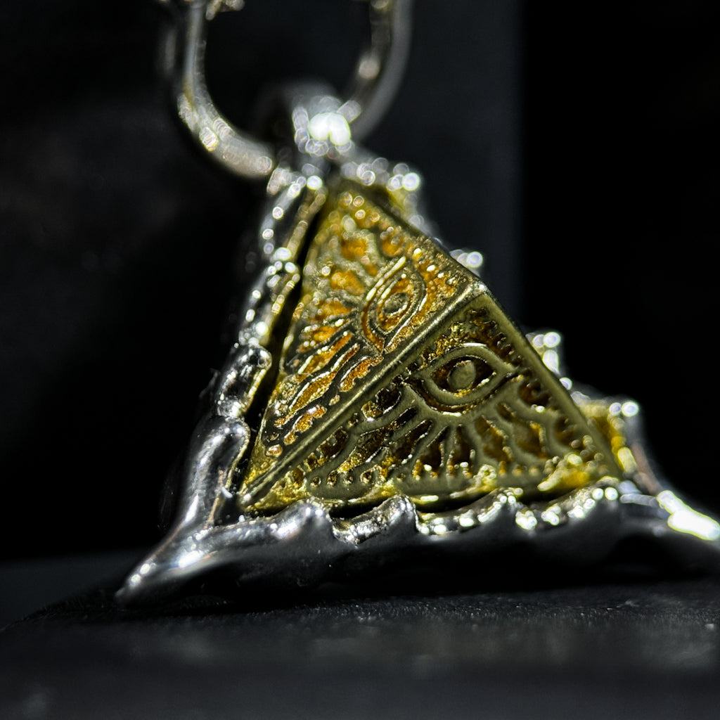 Yuuzo 925 Japan Artistic All-Seeing Eye Pendant • Dark Vintage Sculptural Eye Art Necklace Pendant for Men & Women