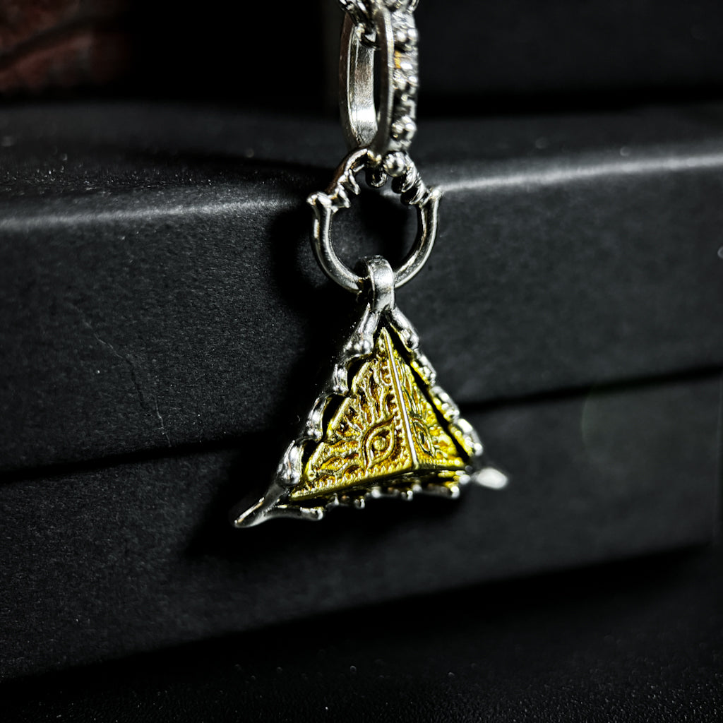 Yuuzo 925 Japan Artistic All-Seeing Eye Pendant • Dark Vintage Sculptural Eye Art Necklace Pendant for Men & Women