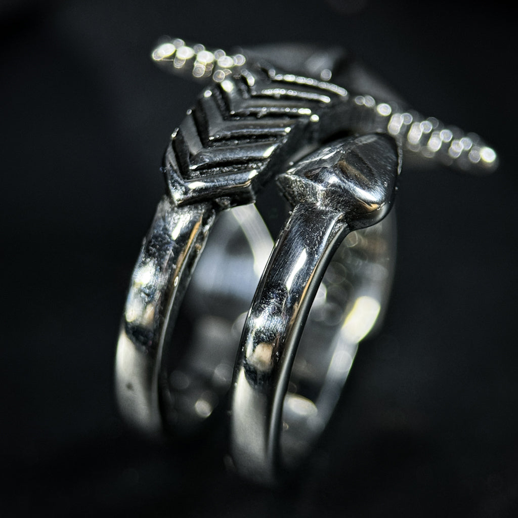 Yuuzo 925 Japan Vintage Five Point Star Ring • Classic Engraved Open Band with Bold Star Symbol Design for Men & Women