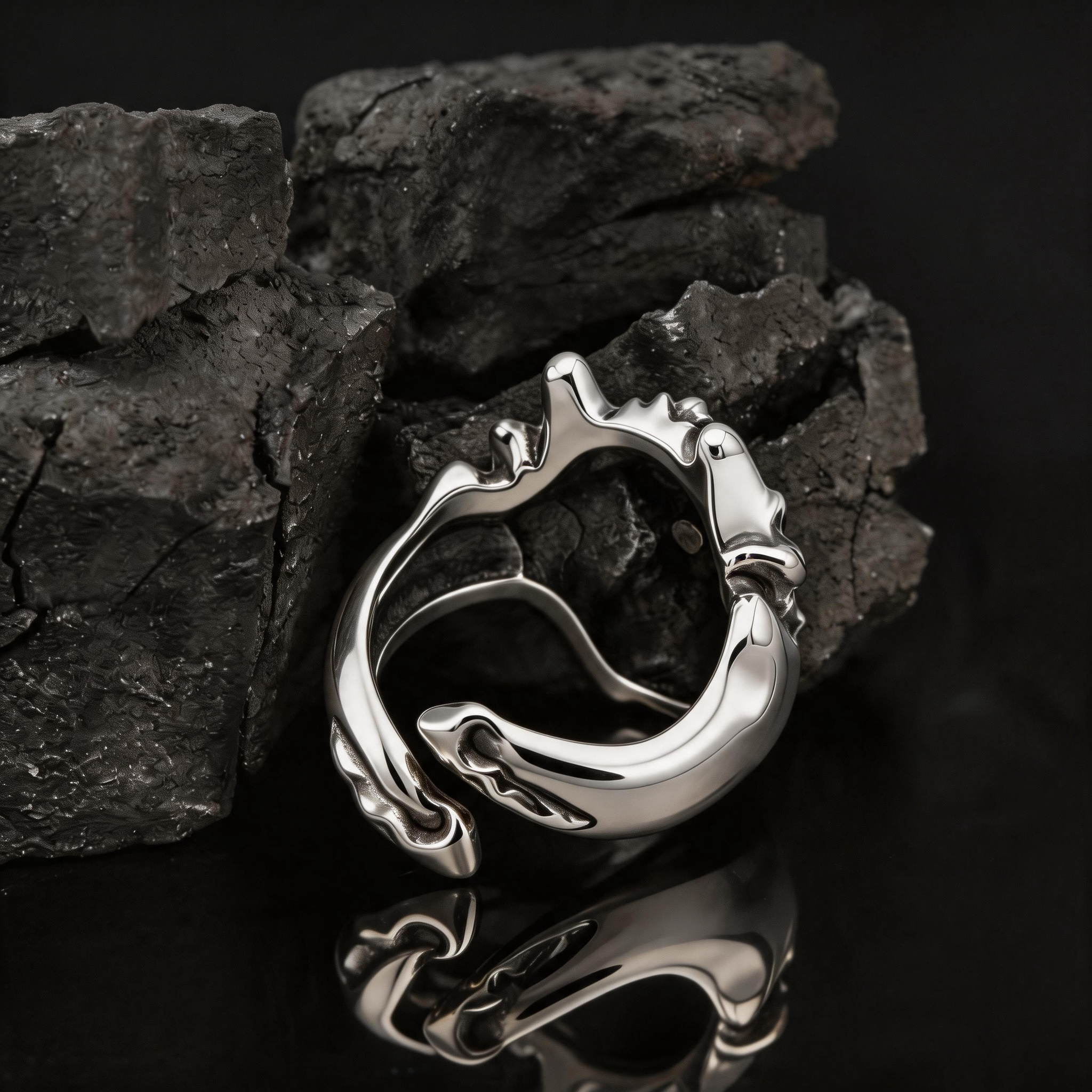 Yuuzo 925 Japan Cross Signet Ring • Vintage Gothic Engraved Adjustable Ring, Dark Aesthetic Statement Jewelry for Unisex