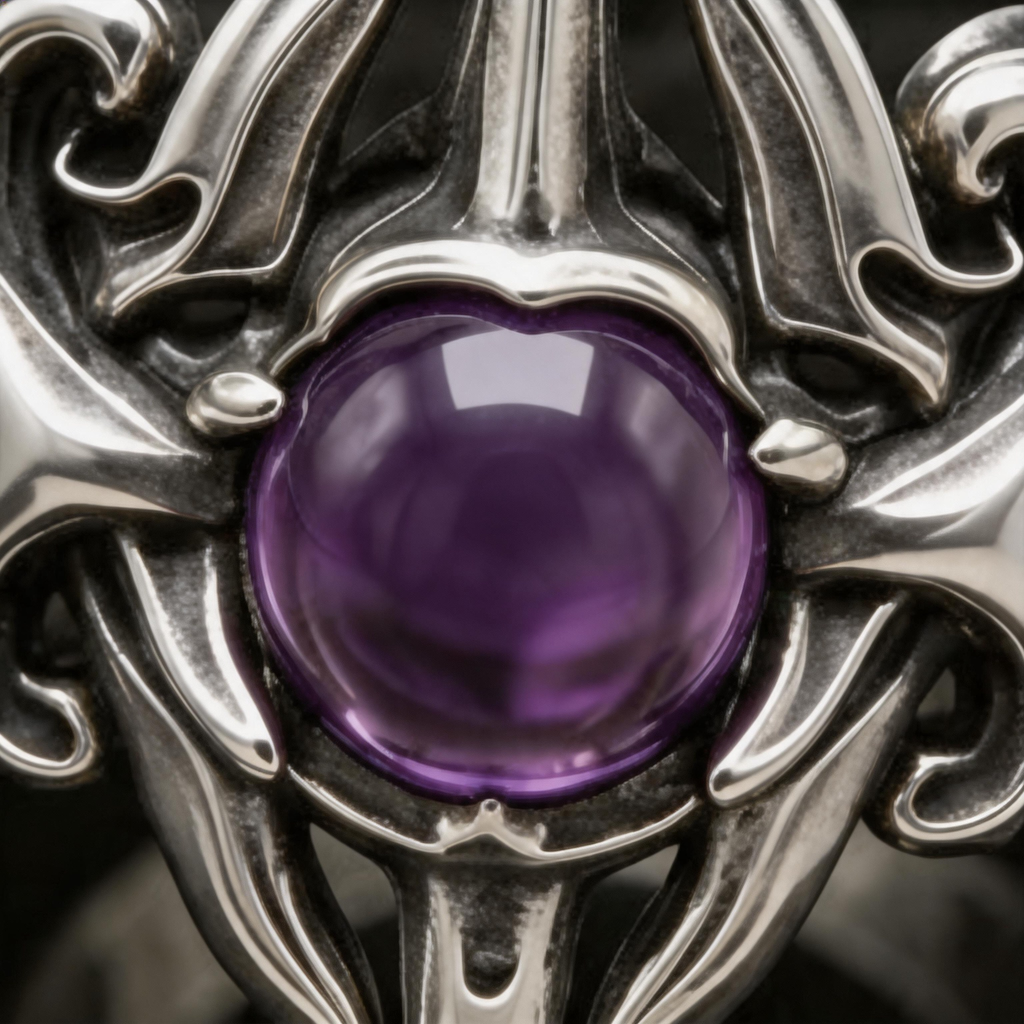 Yuuzo Purple Stone Gothic 925 Sterling Silver Ring