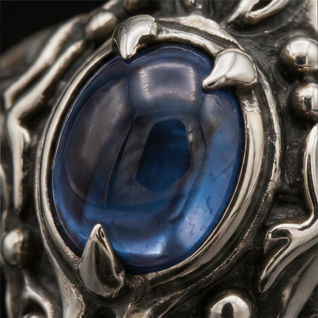 Yuuzo Blue Eye Gothic 925 Sterling Silver Ring
