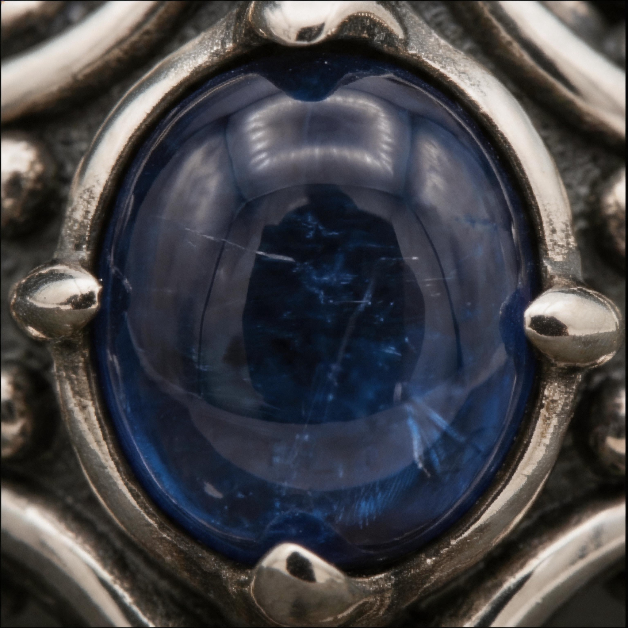 Yuuzo Dark Fantasy Blue Gem Ring, Gothic Punk Jewelry for Women Men, Y2K Alternative Fashion Ring, Adjustable Streetwear Accessories, Cool Goth Style Gift