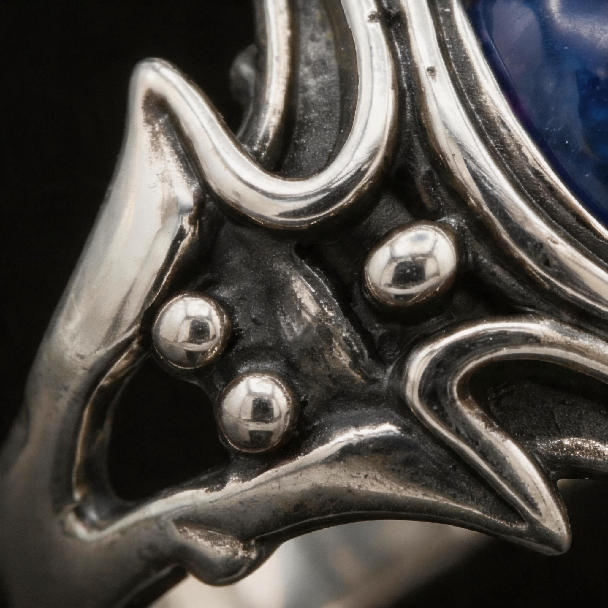 Yuuzo 925 Japan Dark Fantasy Blue Eye Ring, Gothic Punk Jewelry for Women Men, Adjustable Witchcore Ring, Vintage Y2K Streetwear Accessories, Alternative Fashion Gift