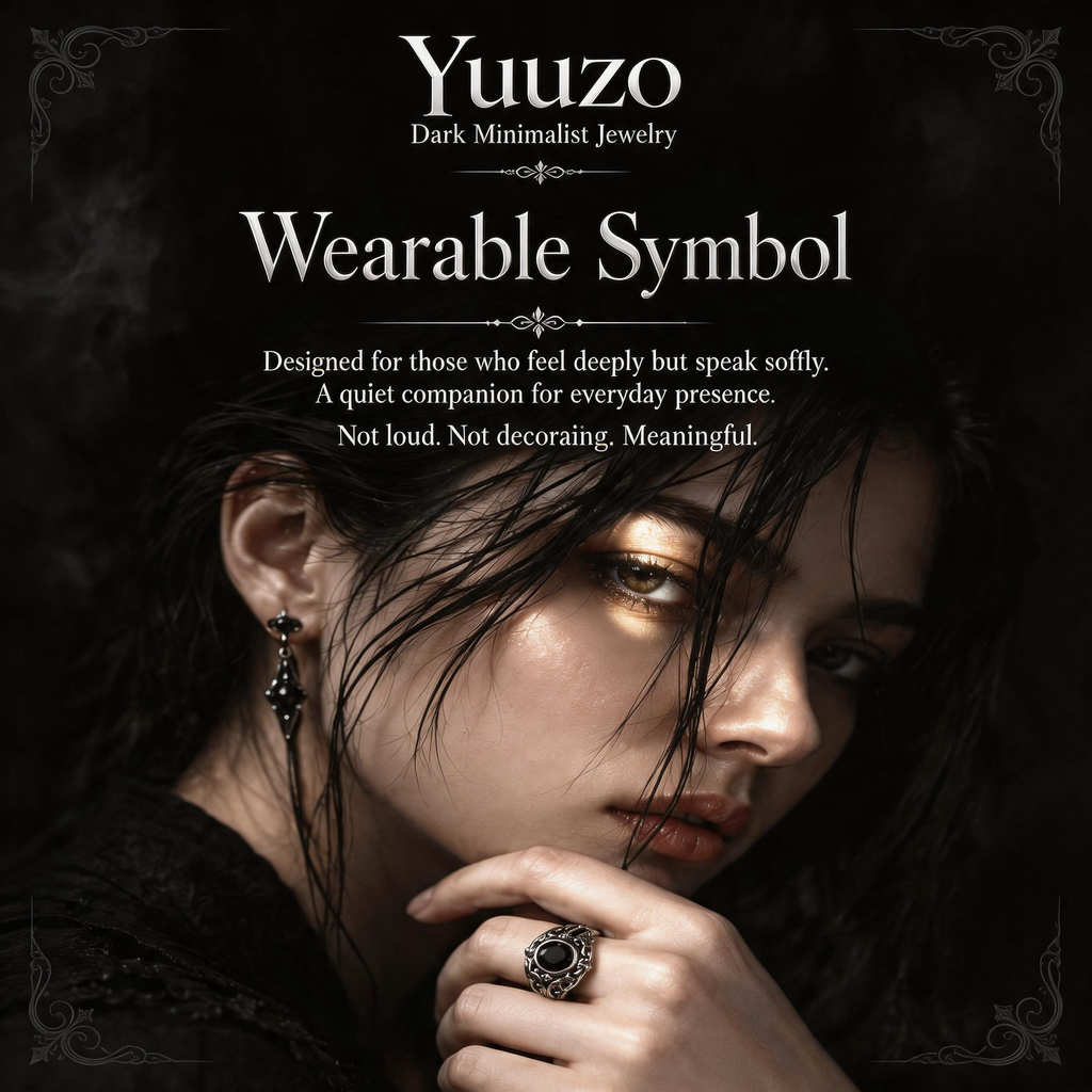 Yuuzo Black Gem Gothic 925 Sterling Silver Ring